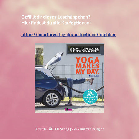 Lesehäppchen "Vorbeuge halb" aus  YOGA MAKES MY DAY von Bettina Voss