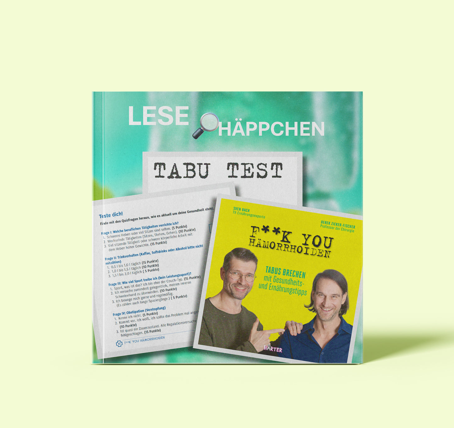 Lesehäppchen "TABU TEST" zum Gesundheitsratgeber von Prof. Dr. Derek Zieker Fischer und Sven Bach